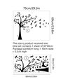 Detail der Baum- und Vogel-Wandtattoos mit Bogenlayout und Endmaßen der Anwendung - 30*60cm