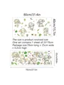 Size guide for cartoon elephant wall sticker set showing 80x40cm display dimensions - Cartoon Elephant and Tropical Leaves (MS6181-ZY)
