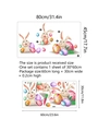 Detailed dimensions of Easter bunny and egg wall stickers for children's room decor - 30x60cm