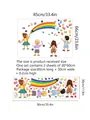 Tableau des tailles détaillé montrant les dimensions du sticker mural arc-en-ciel - 30*90cm (1 Feuille)