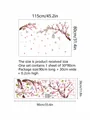 Peach blossom and birdcage wall decal size guide showing 115x80cm final dimensions - 30*90cm