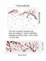 Vinilo decorativo de flores de durazno y jaula, guía de tamaño final de 115x80cm - 30x90cm (1 Hoja)
