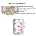 Easter wall decal set with cartoon bunnies and eggs, layout dimensions 60x30cm - 30*60cm