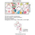 Easter bunny wall sticker set with colorful eggs and rainbow decor for kids room - 30x60cm