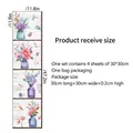 Tabla de tallas detallada para set de 4 vinilos decorativos de flores de 30x30cm - Estilo Jarrón Flores Acuarela