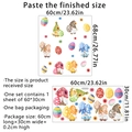 Easter gnome and eggs wall sticker set for home decoration watercolor style 60x68cm - 30*60cm *1PCS