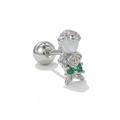 Süßer Schaf-Ohrstecker in Silber mit Opal-Perle und bunten Edelsteinen für Damen - Cartoon-Figur Silber (EGD1438 Silber)
