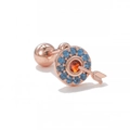 Roségoldener Knorpelstecker mit blauem Zirkonring und rotem Herz-Pfeil-Design - Zielscheibe Stil Roségold (EGD1439 Roségold)