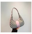 Bolso bandolera rosa de cuero sintético con diseño vintage y texto FASHION & BAGS - Rosa