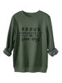 Détail de la doublure polaire douce d'un sweat vert foncé avec imprimé de neige - S / Vert Armée (Imprimé Noir)