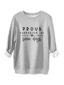 Détail du sweat à capuche gris avec poignets côtelés et imprimé graphique neige - S / Gris Clair (Impression Noire)