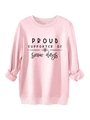 Detailed view of light pink fleece sweatshirt with proud supporter of snow days print - Pink (Black Print)