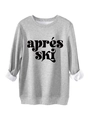 Detalle de sudadera après-ski gris mostrando el forro de vellón blanco en los puños - S / Gris claro