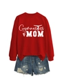Sweat rouge Gymnastics MOM avec short en jean bleu délavé sur fond blanc épuré - S / Rouge Vif (Police Blanche)