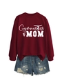 Burgundy Gymnastics Mom sweatshirt and distressed blue denim shorts layout set - Wine Red (White Font)