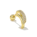 Eleganter 18K vergoldeter Bogen-Ohrknorpelstecker mit Zirkonia und Schraubverschluss-Kugel - Doppelschichtiger Bogen Strass Stil (EGD1275) / Gold