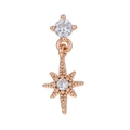 Pendiente de botón estrella polar oro rosa con micro-pavé de circonitas - Estilo Estrella Polar (EGD1265 Oro Rosa)