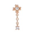Pendientes de flor en oro rosa con cadenas colgantes y circonitas blancas brillantes - Borla de Flor de Cruz (EGD1065 Oro Rosa)