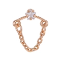 Pendiente de oro rosa con circón en forma de estrella y colgante de cadena geométrica - Cadena de Estrella Colorida (EGD0972 Oro Rosa)