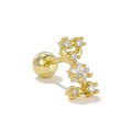 Goldener vertikaler Ohrstecker mit Schraubverschluss und sternförmigem Zirkonia - Vollständiger Strass Stern Geometrischer Stil (EGD0141) / Gold