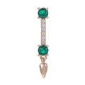 Pendiente de cartílago en oro rosa con circón verde, piedras y colgante de corazón - Corazón de Diamante Verde (EGD1213 Oro Rosa)