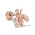 Clou d'oreille abeille or rose en acier inoxydable 316 avec fermoir à boule - Style Abeille (EGD0990) / Or rose