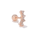 Rose gold curved cartilage earring with sparkling zircons and a secure screw back ball - Rose Gold Zigzag Wave Style (EGD1696 Rose Gold)