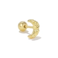 Minimalist golden moon stud earring with hammered texture and secure screw ball back - Gold Hammered Moon Style (EGD1630 Gold)