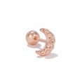 Rose gold moon stud earring with hammered texture and secure screw ball back closure - Rose Gold Hammered Moon Style (EGD1630 Rose Gold)