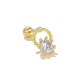 Gold conch piercing earring with sparkling round zircon and secure ball screw back - Gold Ring Zirconia Style (EGD1253 Gold)