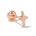 Minimalist rose gold star tragus earring with smooth polished finish and screw ball back - Four-pointed Star Rose Gold (EGD1642)