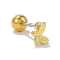 Minimalist golden butterfly ear cartilage stud with screw ball back closure - Butterfly Style Gold (EGD1301)
