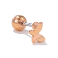 Rose gold butterfly cartilage stud earring with secure ball screw back closure - Butterfly Style Rose Gold (EGD1301)