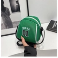 Mini borsa a tracolla verde brillante con stampa CHINA 01 e zip bianca a contrasto - Verde