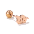 Minimalist rose gold wave stud earring with polished finish and ball screw back - Snake Style Rose Gold (EGD0952)