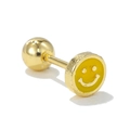 Goldener Helix-Piercing mit gelbem Smiley-Gesicht und sicherem Kugelverschluss-Design - Gelbes Lachendes Gesicht Stil (EGD1498)