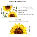 Sonnenblumen Wandsticker Set Erhaltsgröße 30x40cm mit Schmetterlingen und grünen Blättern - 30*40cm*1 Blatt