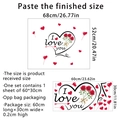 Romantic heart and rose wall sticker with I love you text for living room decor - 30*60cm*1 Sheet