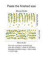 Detaillierte Größenübersicht für Sonnenblumen-Wandtattoos mit Abmessungen der Layouts - 30x90cm
