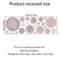 Detailed size layout of MS013 floral wall stickers in purple and grey tones - 25*70cm