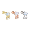 Lot de trois boucles d'oreilles flocon de neige en finitions or, or rose et argent - Style Pendant Poire (EGD1894)