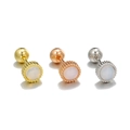 Lot de trois paires de boucles d'oreilles opale en or, or rose et argent poli - Style Rond Perlé (EGD1947)