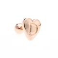 Rose gold heart stud earring with letter D engraving and screw ball back closure - Letter D-Rose Gold