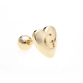 Golden heart-shaped stud earring with engraved letter G and screw back closure - Letter G-Gold