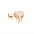 Polished rose gold heart stud earring with letter G engraving and screw back closure - Letter G-Rose Gold
