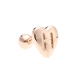 Rose gold heart-shaped screw-back earring with engraved letter H on polished surface - Letter H-Rose Gold