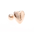 Rose gold heart stud earring with letter I engraving and secure screw-back ball - Letter I-Rose Gold