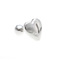 Silver heart-shaped screw back cartilage stud earring featuring engraved letter J detail - Letter J - Silver