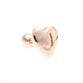 Rose gold heart stud earring with letter J engraving and secure screw back closure - Letter J-Rose Gold