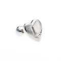 Polished silver heart-shaped stud earring with engraved letter L and screw back - Letter L - Silver